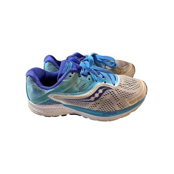Saucony Ride Women's Running Shoes Size 9 Blue & Purple Mesh - Picture 3 of 10